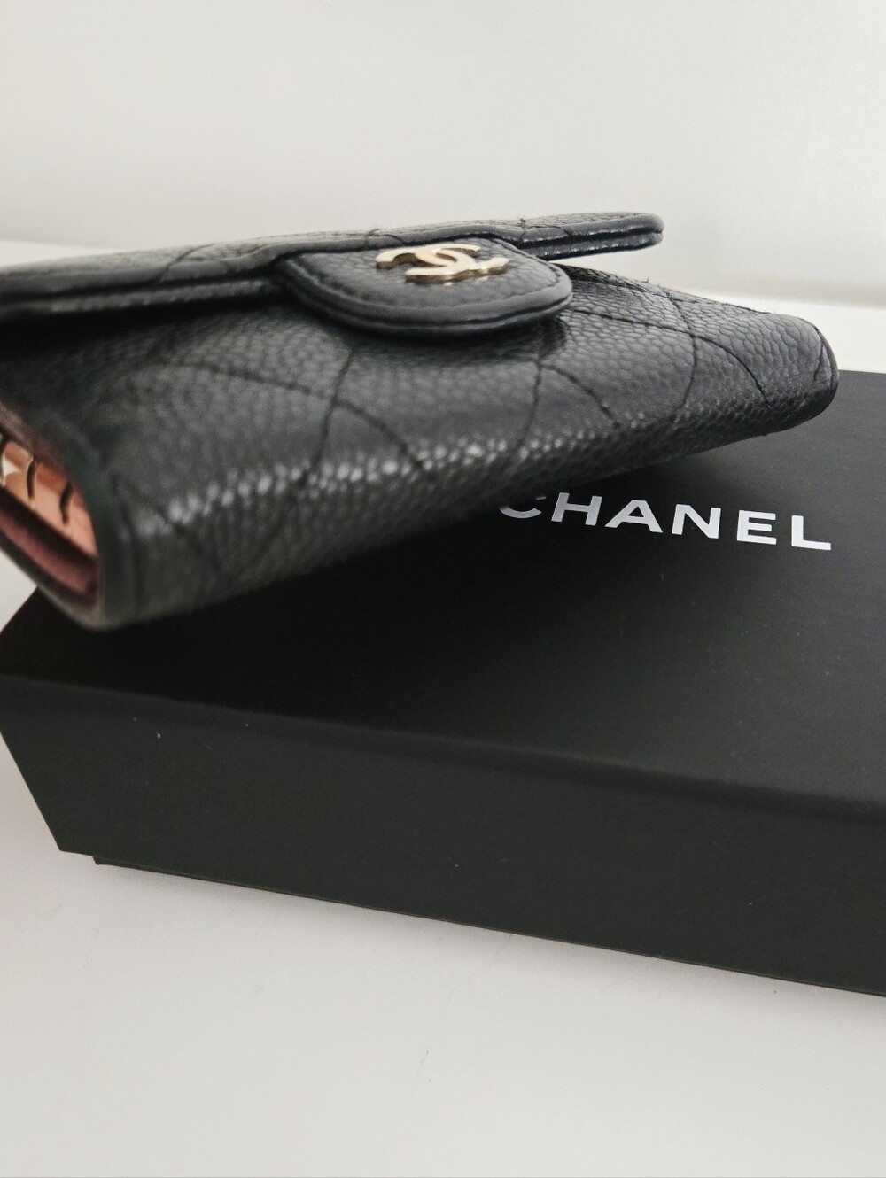 Authentic CHANEL Matelasse Quilted Classic Flap Key Card Holder Wallet Set - Picture 6 of 16